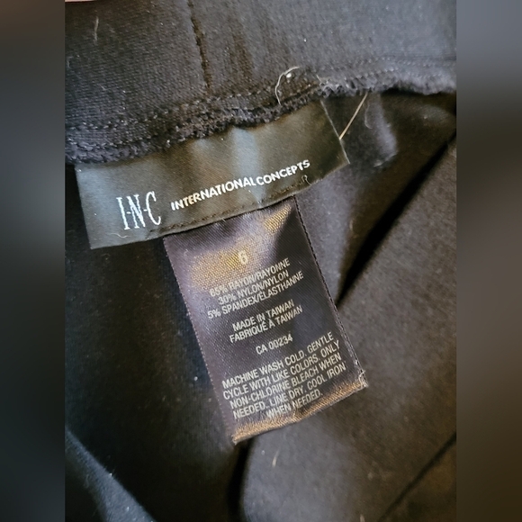 INC International Concepts Black Pleated Leggings Size 6 - Picture 8 of 9